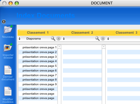 logiciel de gestion mac oreva: gestion de documents